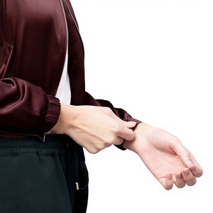 High Quality Plus Size Women’s Satin Jacket – <b>Lightweight</b> Stylish Full Satin Outerwear Casual Fashion Zip Up Jacket Wholesale - Product Image 3