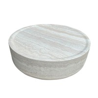 Table basse ronde en travertin de luxe moderne, table centrale minimaliste pour salon, hôtel, villa, appartements, meubles d'intérieur