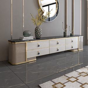 Meuble Tv en fer forgé, <span class=keywords><strong>grand</strong></span> <span class=keywords><strong>Format</strong></span>, support en chêne noir véritable, gris Rose, or, Console française Style contemporain, nouveau modèle - Product Image 6