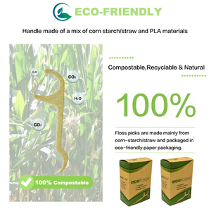 Hilo Dental desechable portátil personalizado ecológico <span class=keywords><strong>de</strong></span> alta calidad, paquete biodegradable con sabor a fresa y carbón <span class=keywords><strong>de</strong></span> Bambú - Product Image 6