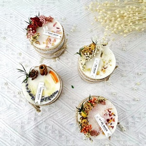 Tùy Chỉnh Handmade Khô Hoa Nến Sáp Đậu Nành Thơm Pillared Nến Cho Sinh Nhật Giáng Sinh Valentine Món Quà Ngày - Product Image 5