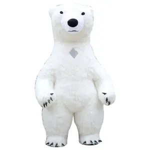 Drone gonflable géant en peluche de dessin animé, costume de mascotte ours polaire pour la publicité, meilleure vente