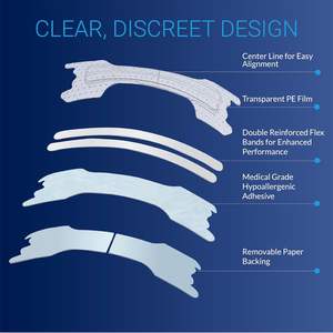 Bandes nasales anti-ronflement (noires) pour une meilleure qualité de sommeil, certifiées CE, en matériau non tissé PE - Product Image 3