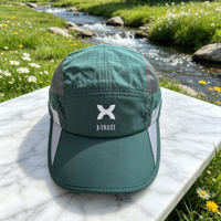 Casquette de cyclisme légère en maille à 7 panneaux avec logo personnalisé, séchage rapide, perforations découpées au laser, style aviateur, pour le sport et le vélo