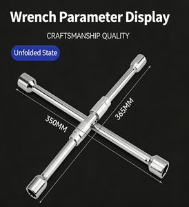 Clé à écrous croisés pliable WANPU 17-23 mm, clé à écrous télescopique en acier à haute teneur en carbone, vente en gros d'usine OEM/ODM pour le changement de pneus - Product Image 4