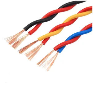 Rvs Twisted Pair Draad Voor Huishoudelijke Elektrische Gereedschappen 2 Core Twisted Elektrische Draad 18 Awg 0.5 0.75 1.5 2.5 Mm Rood Zwart Rvs Kabel