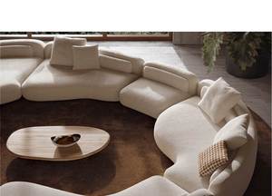 Luxury Italian Design Linear <b>Sofa</b> Modern Minimalist Fabric Upholstered Couch <b>for</b> Office Living Room - Product Image 4