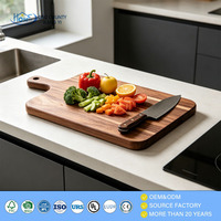 Planche à découper en bois naturel, ustensile de cuisine en bois massif, planche à découper de qualité alimentaire pour restaurant professionnel, vente en gros