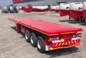 Semi-remorque à plateau plat de 40 pieds avec ressorts à lames mécaniques à 3 essieux, service professionnel, prix abordable, avec renfort - Product Image 5
