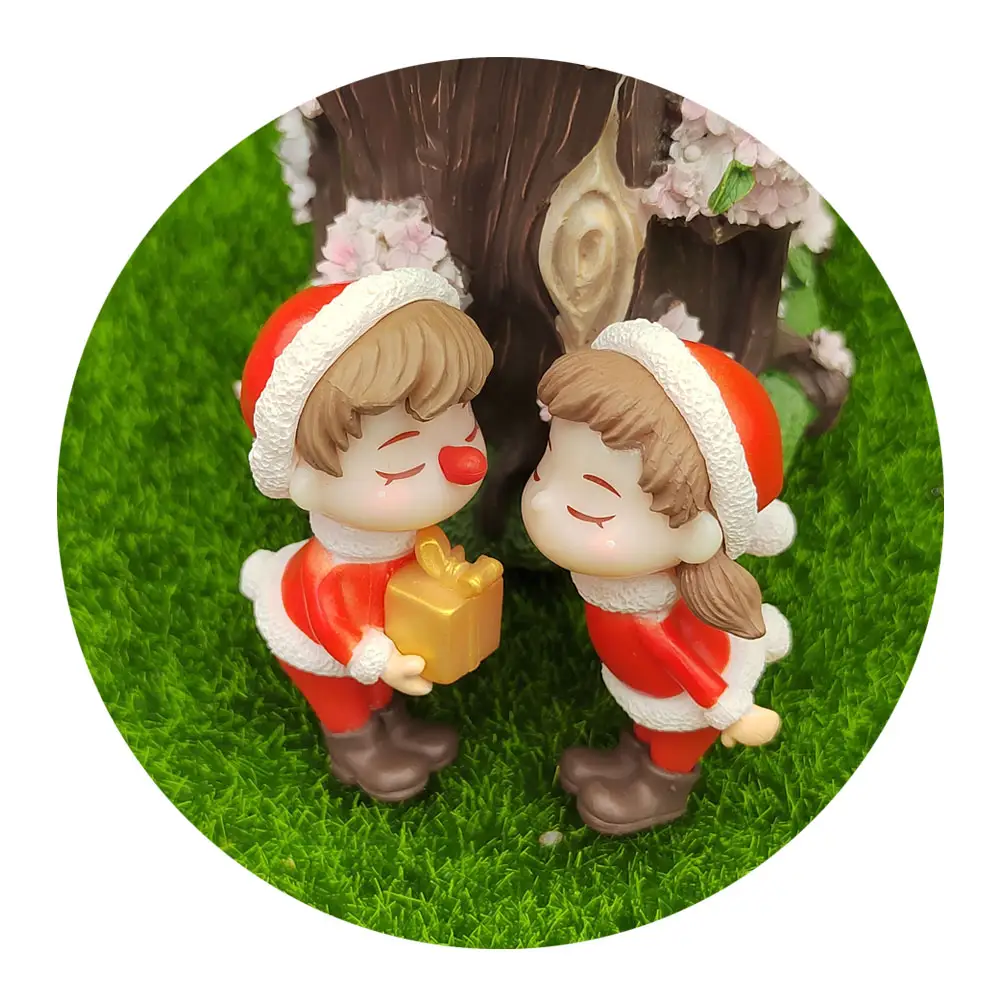 Figuritas de resina Kawaii para niños y niñas, decoración del hogar, colgante de árbol de Navidad, accesorios de hadas