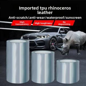 Film de protection universel pour portière de voiture, autocollant transparent anti-rayures et anti-salissures pour peinture, pare-chocs avant et toit, effet peau de rhinocéros - Product Image 5