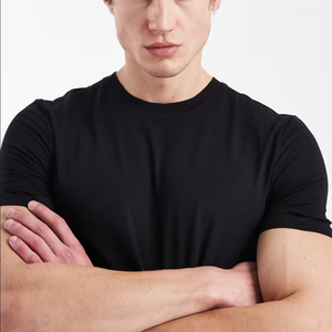 T-shirt da Uomo in Cotone Elasticizzato di Alta Qualità, Colore Nero, Personalizzabile, Economica, Aderente, per Palestra, con Collo Rotondo - Product Image 4