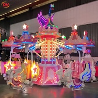 Direct usine Manège autoportant Swan 12 places à pédalage en fibre de verre et acier avec éclairage LED pour parcs d'attractions et fêtes foraines