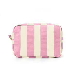Trousse de Toilette Large à Rayures Tendance pour Femme, Pochette de Maquillage de Voyage avec Fermeture Éclair, Sac de Lavage Portable pour Articles de Toilette et Outils de Beauté - Product Image 6