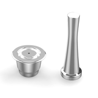 I Cafilas Capsules réutilisables en acier inoxydable Capsules de café Crema rechargeables avec couvercles réutilisables compatibles pour Nespresso-s