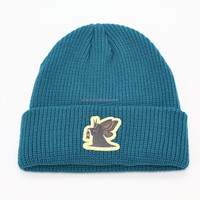 Bonnet d'hiver tricoté côtelé de haute qualité, personnalisé, pour hommes et femmes, en acrylique, avec logo brodé, style bonnet de pêcheur ou bonnet à revers.
