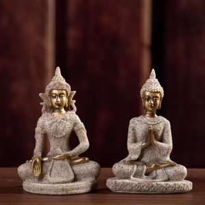 Artesanías chinas resina arena escultura Fengshui riqueza suerte estatua hogar meditación regalo Sudeste asiático <span class=keywords><strong>Buda</strong></span> - Product Image 5