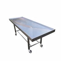 Table d'embaumement pliable / Chariot mortuaire / Table d'autopsie en acier inoxydable