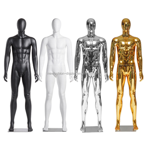 Mannequin masculin haut de gamme blanc, noir et or, style européen, corps entier, pour costumes de luxe pour hommes, en position debout - Product Image 1