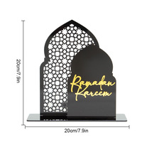Nouvelles décorations de table en acrylique pour l'Aïd al-Fitr, ornements marocains à double arche pour le Ramadan et la bénédiction de l'Omra