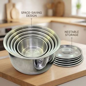 Offre Spéciale – Batterie de Cuisine 5 Pièces en Acier Inoxydable au Design Moderne, Poêles à Fond Induction Antiadhésives, Compatibles Lave-Vaisselle, Prix Bas - Product Image 3