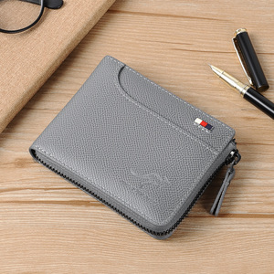 <span class=keywords><strong>Portefeuille</strong></span> pour homme en PU <span class=keywords><strong>anti</strong></span>-RFID avec fermeture éclair, porte-cartes de crédit antivol pour permis de conduire, épaisseur 30 mm - Product Image 4