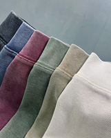 YKH, venta al por mayor, 325GSM, lavado ácido, gran tamaño, alta calidad, logotipo personalizado, cuello redondo, camisas de manga larga de algodón con gofres para hombres