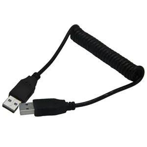 Cable de resorte personalizado, conector USB A macho, 2,0, con funda protectora