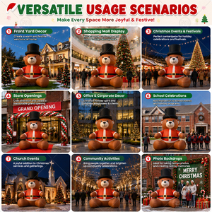 Orso Gonfiabile Gigante di Natale 6M, Decorazione per Eventi Natalizi all'Aperto, Modello Gonfiabile Festivo a Forma di Mascotte Natalizia - Product Image 6
