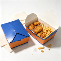 Boîte à emporter jetable pour la restauration rapide, boîte à lunch en papier avec compartiments pour poulet frit, frites et en-cas