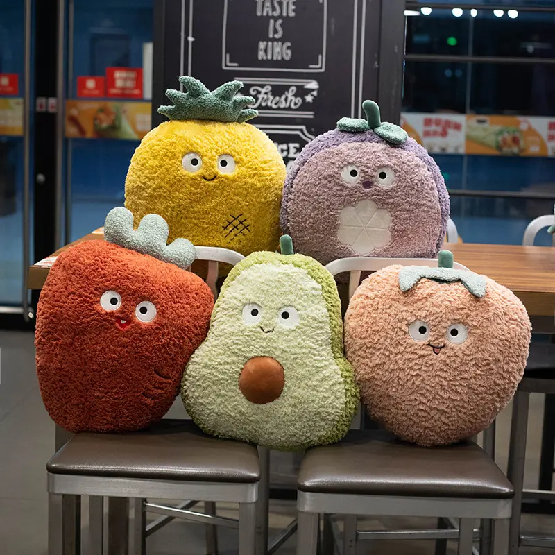 MU Cheap price custom stuffed plush toys soft kawaii cute avocado throw pillow carrot fruit custom plush toy manufacturer