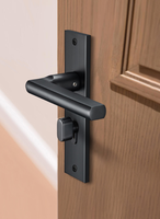 Ensemble de serrures de porte en bois noir mat silencieux avec corps de serrure tubulaire et 3 clés informatisées, accessoires en alliage de zinc, Euro GRADE 2