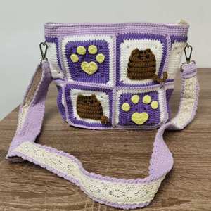 Borsa da spiaggia romantica alla moda da donna borsa vibrante <span class=keywords><strong>uncinetto</strong></span> a tracolla con tracolla per gatti - Product Image 2