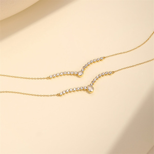 Nuevo Collar de Plata de Ley S925 con Zirconia en una Sola Hilera, Estilo Clásico y Lujoso para Mujer - Product Image 2