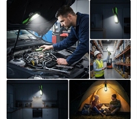 Lampe de travail portable HB-321 à LED COB 3W, alimentée par piles AA, étanche IP65, en ABS, magnétique, avec crochet de suspension pour atelier, autonomie de 4 heures