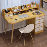 Bureau d'ordinateur pliable compact en bois de style nordique pour la maison, la chambre et le bureau - Table d'écriture pour étudiants pour les dortoirs