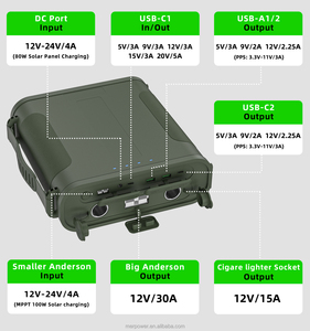 Batterie de stockage d'énergie solaire portable 12V 100Ah, grande capacité, grosse prise, powerbank pour utilisation en extérieur - Product Image 3