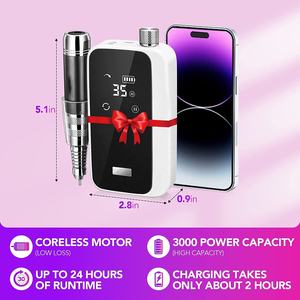 Perceuse à ongles professionnelle pour ongles acryliques, <span class=keywords><strong>lime</strong></span> à ongles électrique de 35000 tr/min avec 13 Bits, 30 bandes de ponçage rechargeables par USB - Product Image 4