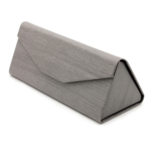 Triangular Prism PU Eyewear Case - Foldable Magnetic Switch & Affordable Wholesale with Embossed Logo