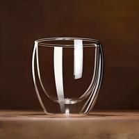 Tasses à café en verre à double paroi de 250 ml - Design moderne et élégant pour les boissons chaudes au latte/cappuccino/espresso/thé, compatibles lave-vaisselle [2 tasses]