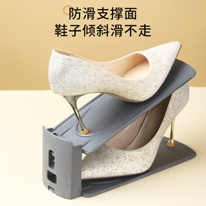 Adjustable <b>shoe</b> <b>rack</b>, <b>shoe</b> storage solution, plastic double-layer <b>shoe</b> <b>rack</b>, simple household all-in-one <b>shoe</b> support frame - Product Image 4