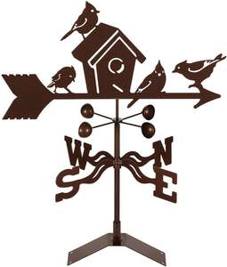 Zhongpin Hot Selling Tuinornamenten Vogelhuisje Windwijzer Met Topper Windcups Directionele En Dakmontage Windwijzer Koper - Product Image 1