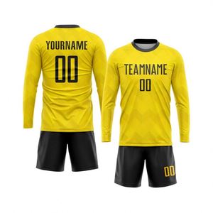 Uniformes de Fútbol para Hombre, Conjunto de Jersey de Portero, Uniforme de Fútbol de Manga Larga, Camiseta Deportiva Transpirable, Pantalones Cortos, Ropa Deportiva para Entrenamiento de Equipo - Product Image 1