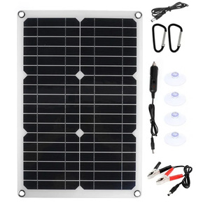 แผงโซลาร์เซลล์พับได้ 20W 18V โมโนคริสตัลไลน์ พกพาสะดวก ใช้สำหรับตั้งแคมป์กลางแจ้งและรถบ้าน - Product Image 2