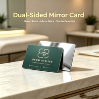 Carte de visite miroir, carte de visite en PVC à surface miroir brillante, carte de visite miroir réfléchissante de luxe avec impression de logo personnalisé