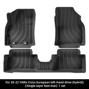 Tappetini Impermeabili per Tutte le Stagioni per <span class=keywords><strong>Toyota</strong></span> <span class=keywords><strong>Yaris</strong></span> Cross 20-22, Neri, su Misura, Resistenti, Inodori, per Interni Anteriori e Posteriori - Product Image 5