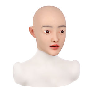 Femme Halloween Silicone Simulation Visage Poupée Masque Couvre-chef Chauve Beauté Masque Visage - Product Image 2