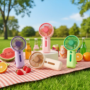 New Design China Silent <b>Small</b> Fan Color Box Handheld Portable Fan With <b>Led</b> <b>Light</b> - Product Image 1