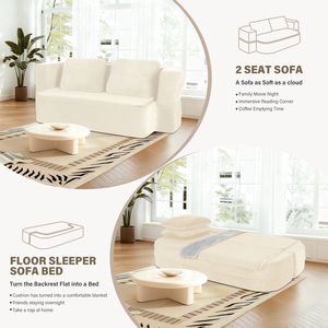 Sofá Cama Convertible Queen de 78 Pulgadas, Modelo Cloud, sin Estructura, con Manta, Tela Scott, Sofá Modular de Dos Plazas, Esponja de Alta Densidad, Sin Necesidad de Ensamblaje - Product Image 6