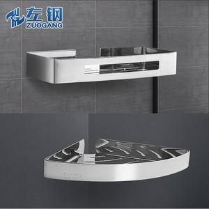 Zuo Gang Stainless Steel Triangle <b>Wall</b> Mounted Bathroom <b>Shelf</b> <b>Corner</b> Storage Rack Single Layer Durable SUS304 - Product Image 1
